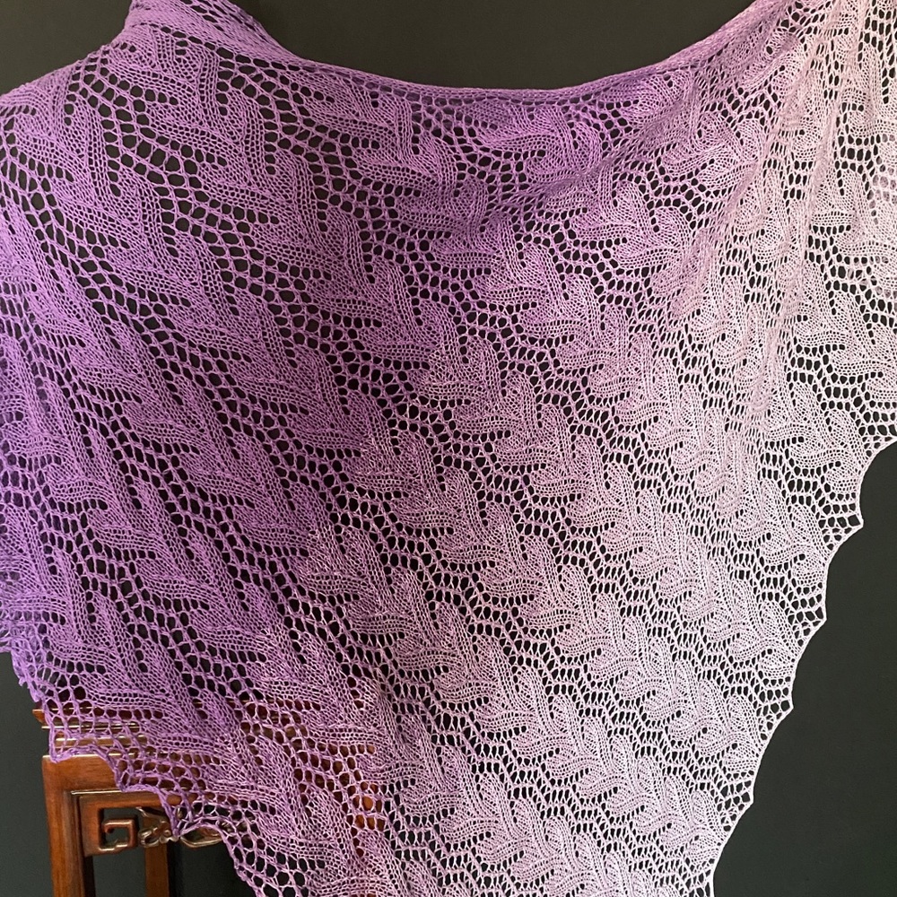 New Hand Knitted Contemporary Asymmetrical Lace Triangular Shawl,Gift for Her